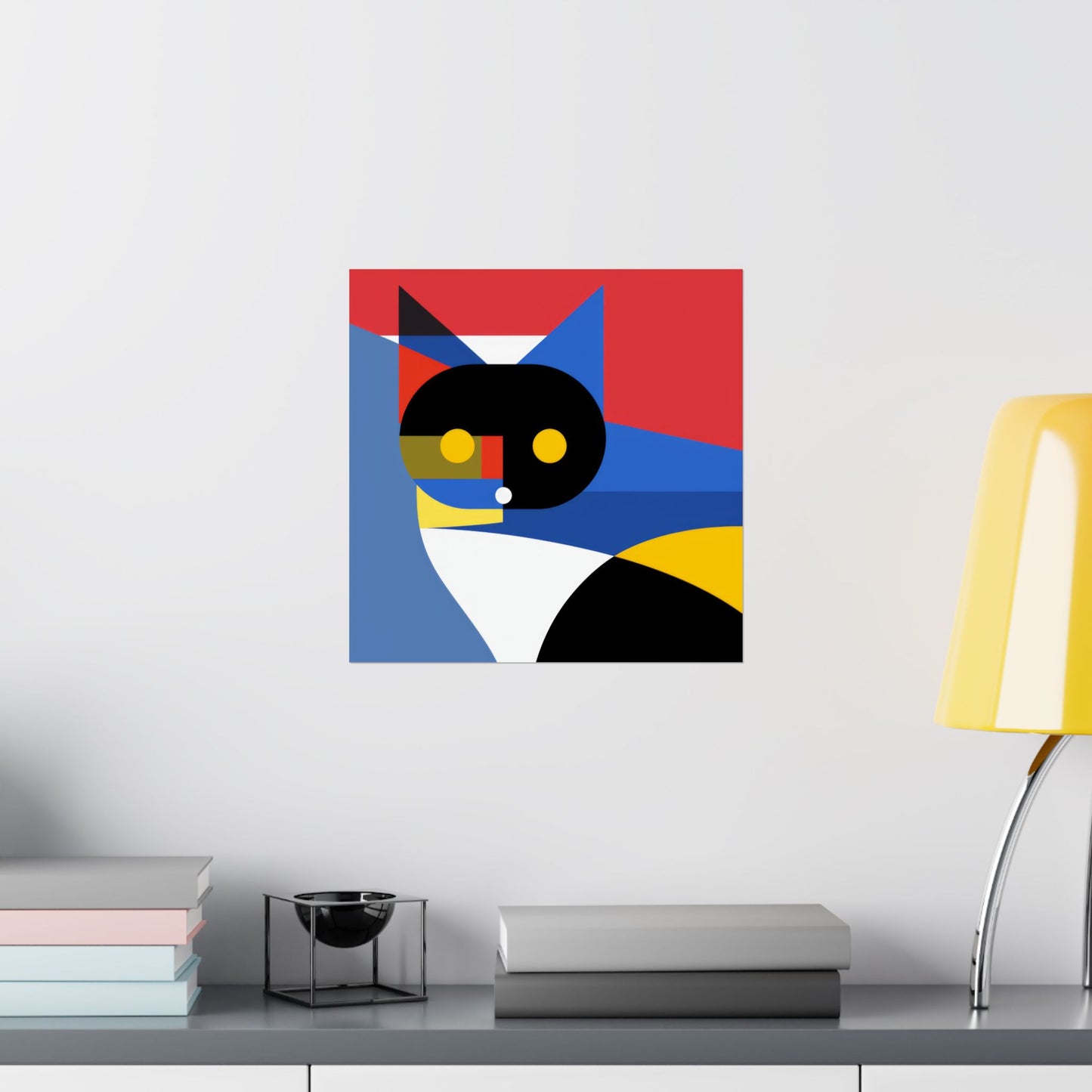 Meowhaus #2 Poster Art Print | Cute Kitty Wall Art | Colorful Animal Decor