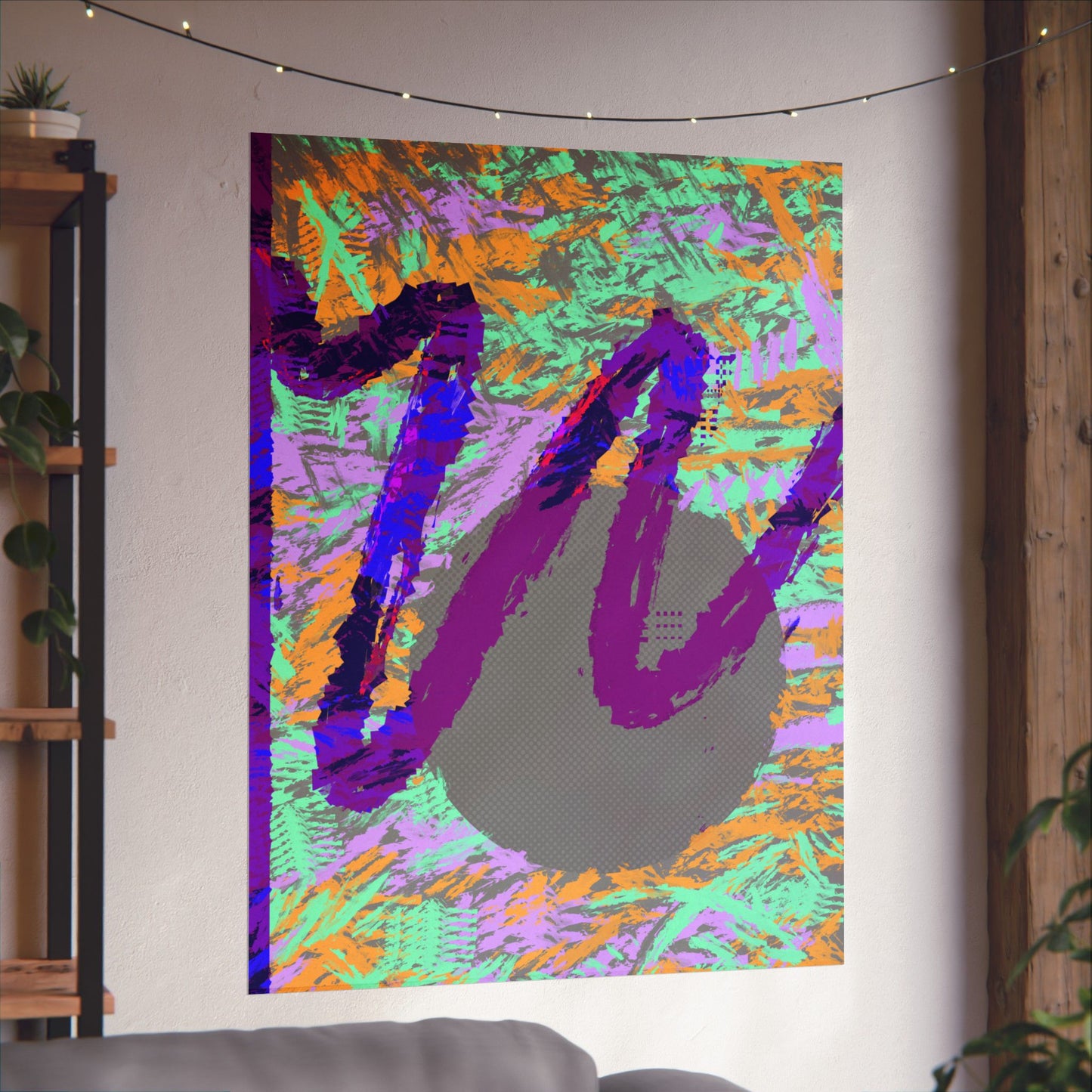 Scribble Neon Poster Art Print | Abstract, Geometric, Minimal 80's Decor, Nostalgia