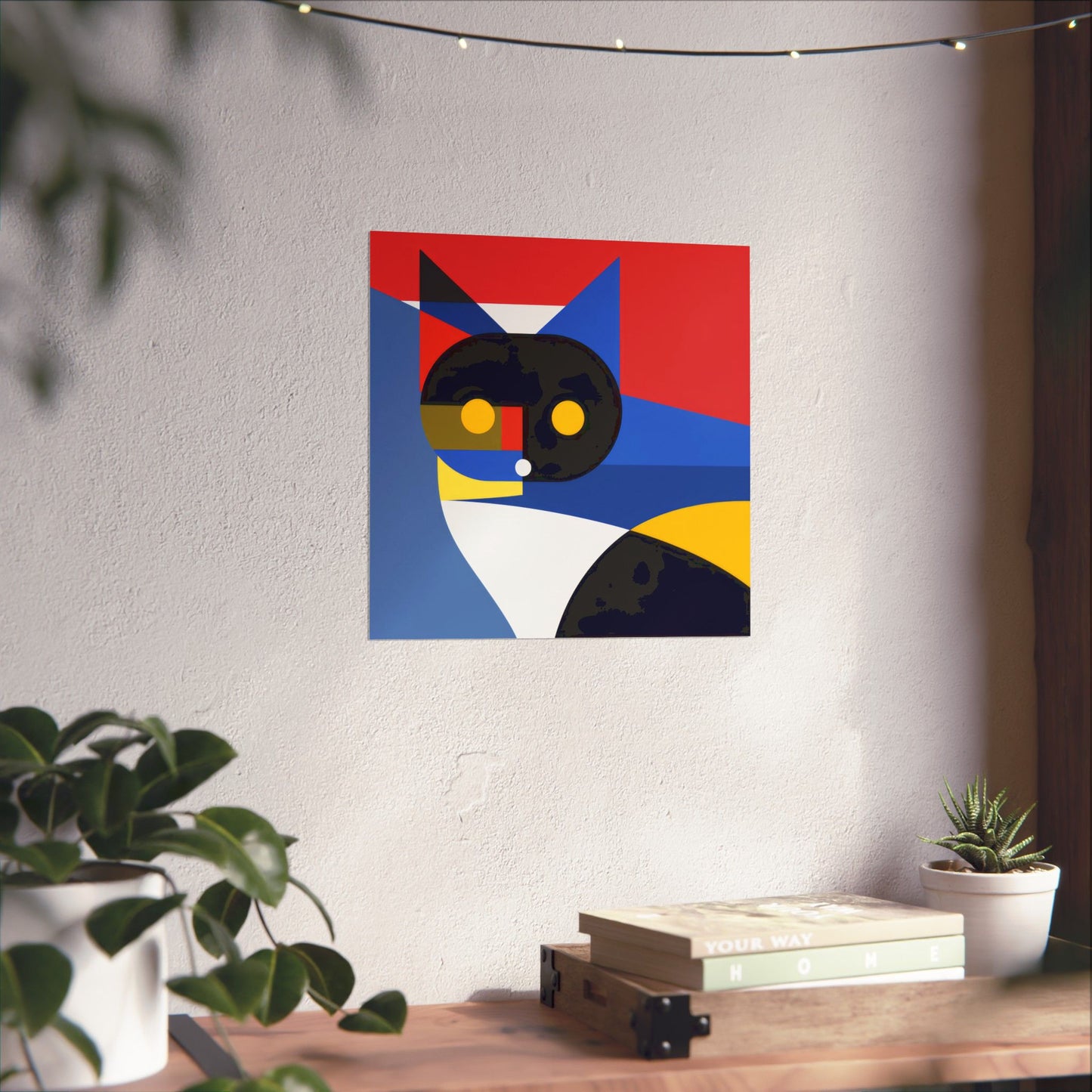 Meowhaus #2 Poster Art Print | Cute Kitty Wall Art | Colorful Animal Decor