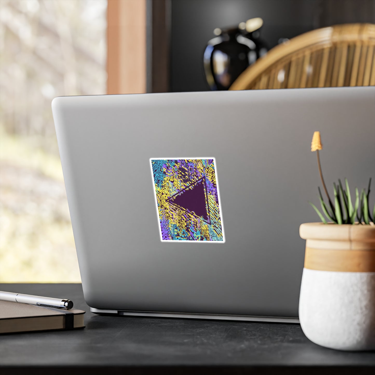 Tessellate Vinyl Sticker - Geometric Triangle Glitch Art Decal for laptop, car or windows