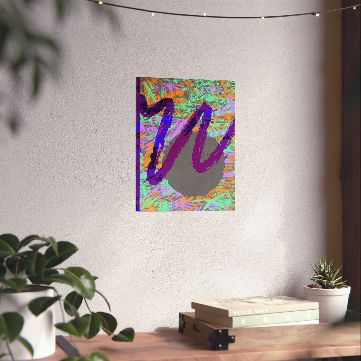 Scribble Neon Poster Art Print | Abstract, Geometric, Minimal 80's Decor, Nostalgia