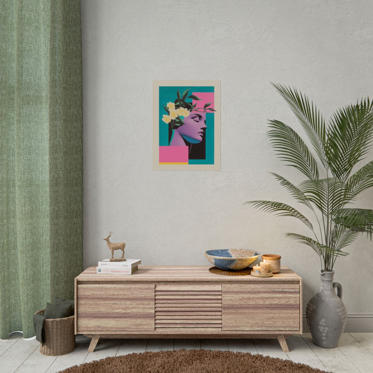 Geometric Pop Art Vaporwave Poster | Wall Art Poster Print | Minimalist Home Decor | Aesthetic 80's Inspired Room Decoration