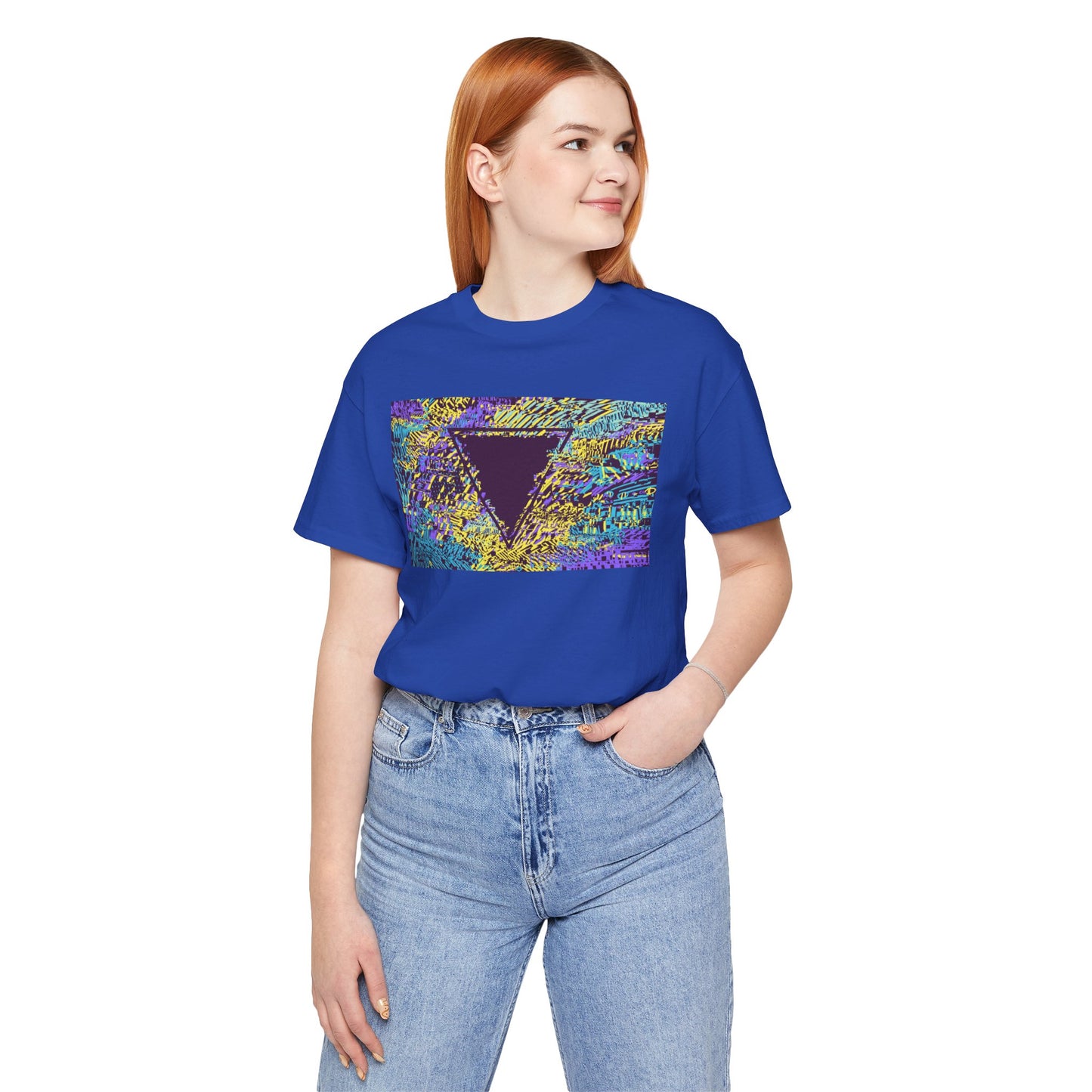 Tessellate - Glitch Art Triangle T-Shirt, Abstract Original Colorful Tee, Hipster Graphic Streetwear Tee