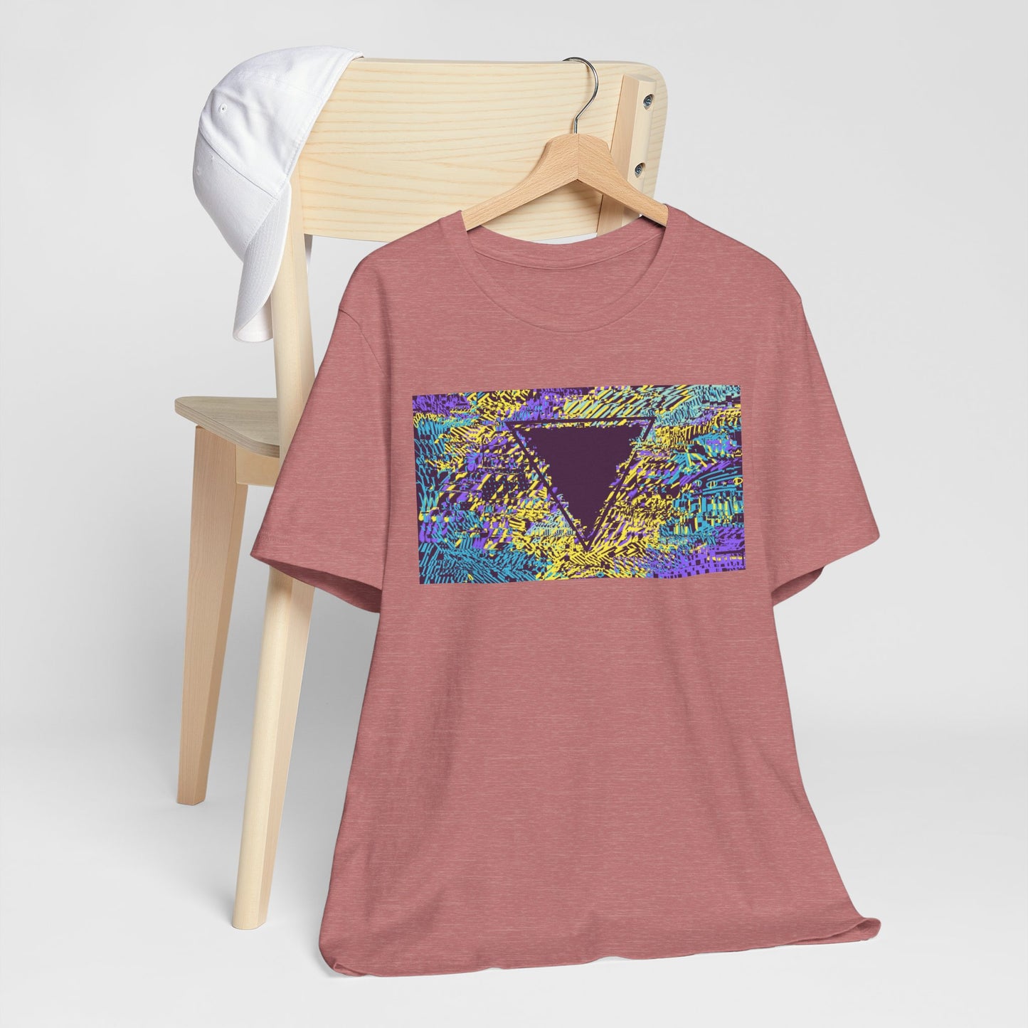 Tessellate - Glitch Art Triangle T-Shirt, Abstract Original Colorful Tee, Hipster Graphic Streetwear Tee