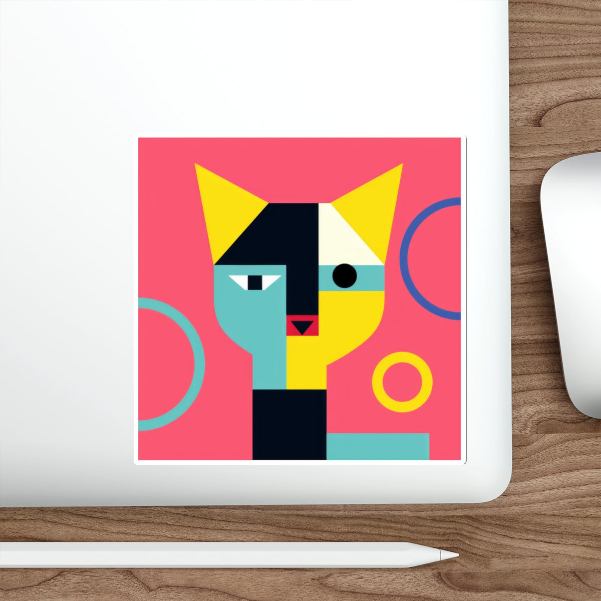 Meowhaus #3 Bauhaus Mondrian Inspired Abstract Cat Sticker