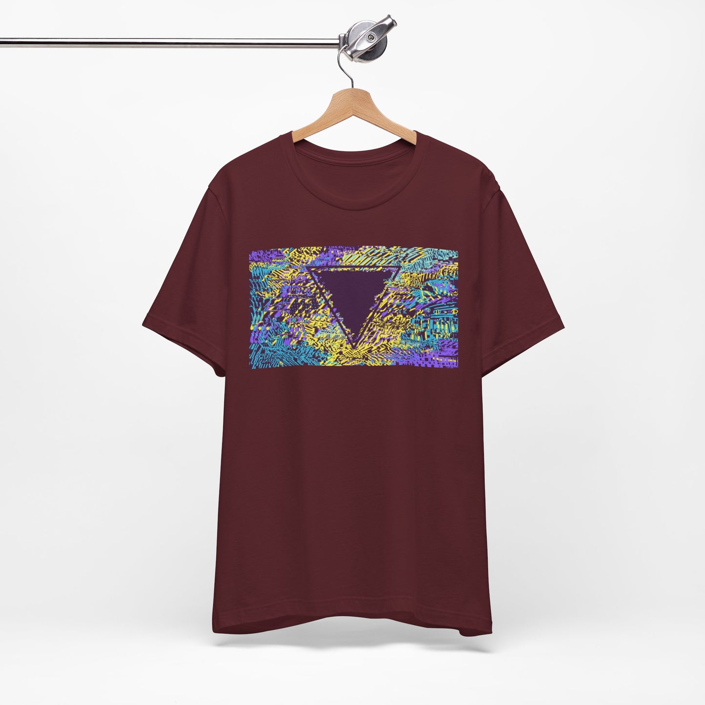 Tessellate - Glitch Art Triangle T-Shirt, Abstract Original Colorful Tee, Hipster Graphic Streetwear Tee
