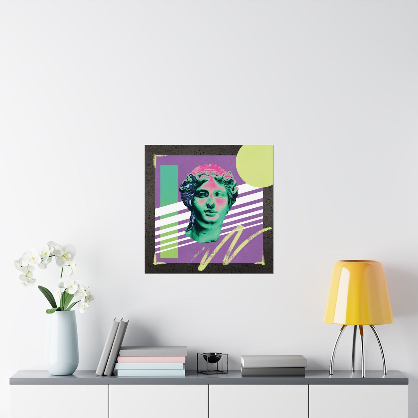 Vaporwave Scribble Poster, 80's Art Print, Matte Decor, Nostalgic Wall Art, Retro Aesthetic Print, Vintage Poster