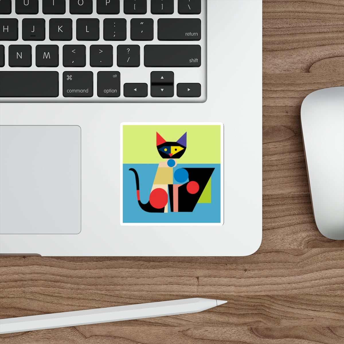 Meowhaus #5 Bauhaus Mondrian Inspired Abstract Cat Sticker |