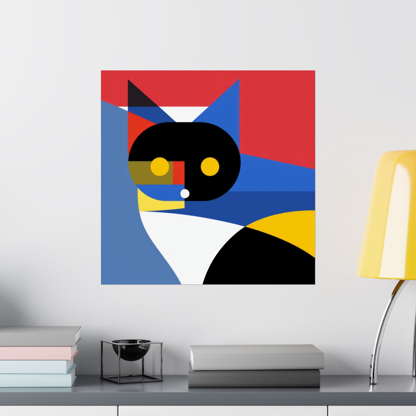 Meowhaus #2 Poster Art Print | Cute Kitty Wall Art | Colorful Animal Decor