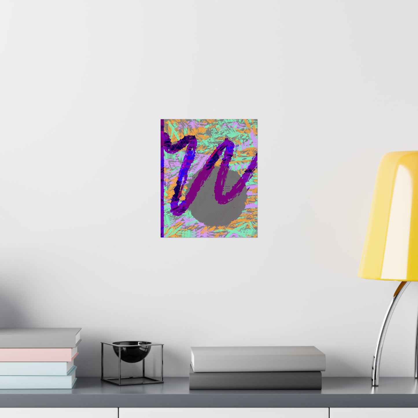 Scribble Neon Poster Art Print | Abstract, Geometric, Minimal 80's Decor, Nostalgia