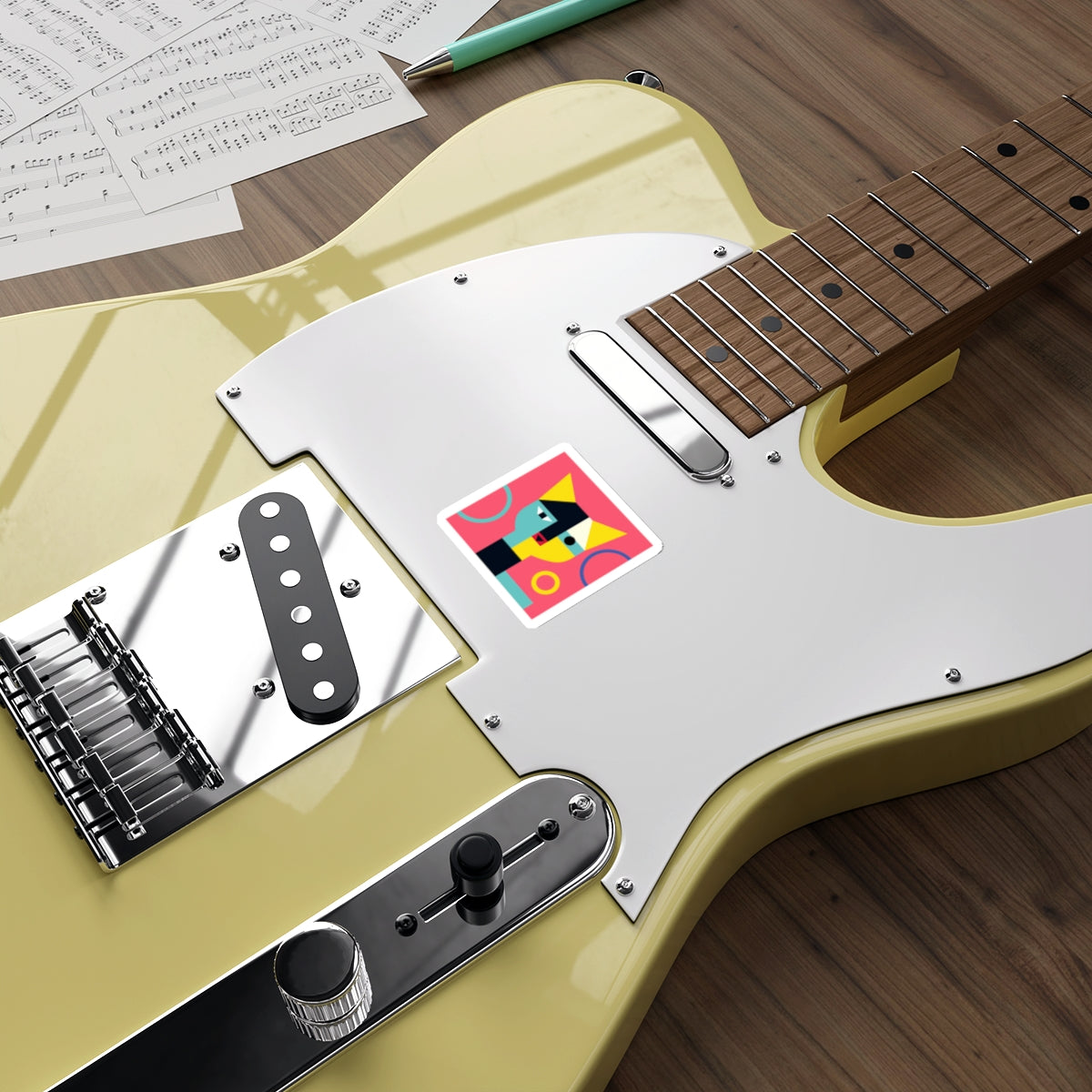 Meowhaus #3 Bauhaus Mondrian Inspired Abstract Cat Sticker