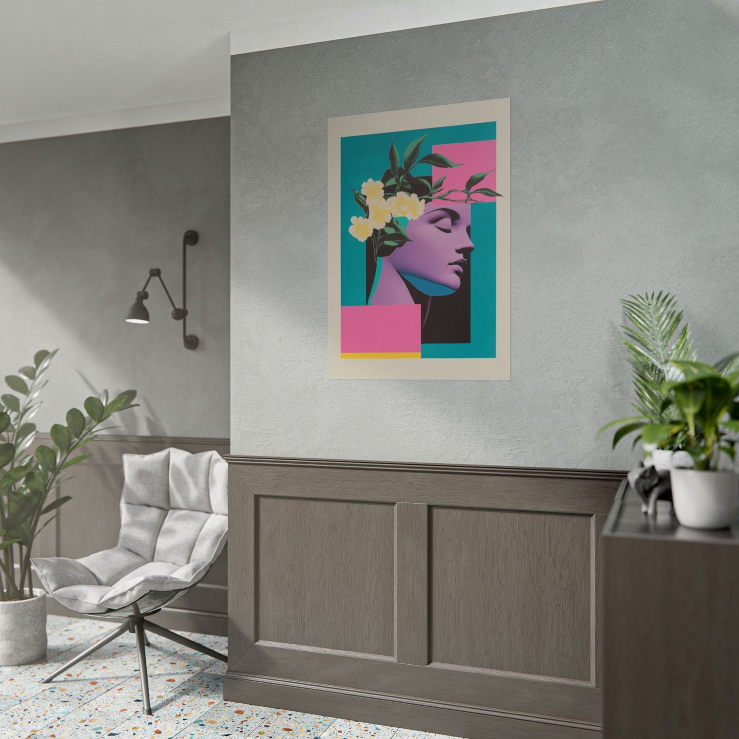 Geometric Pop Art Vaporwave Poster | Wall Art Poster Print | Minimalist Home Decor | Aesthetic 80's Inspired Room Decoration