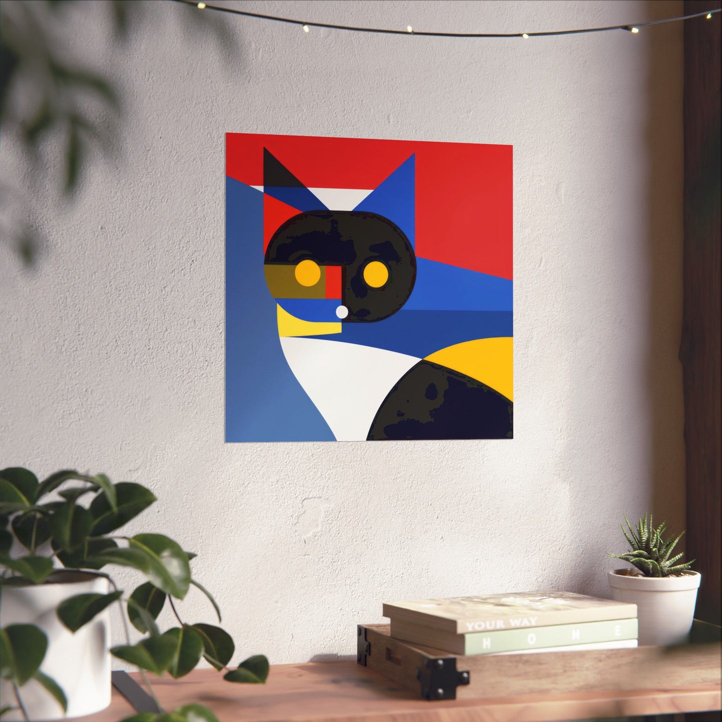 Meowhaus #2 Poster Art Print | Cute Kitty Wall Art | Colorful Animal Decor
