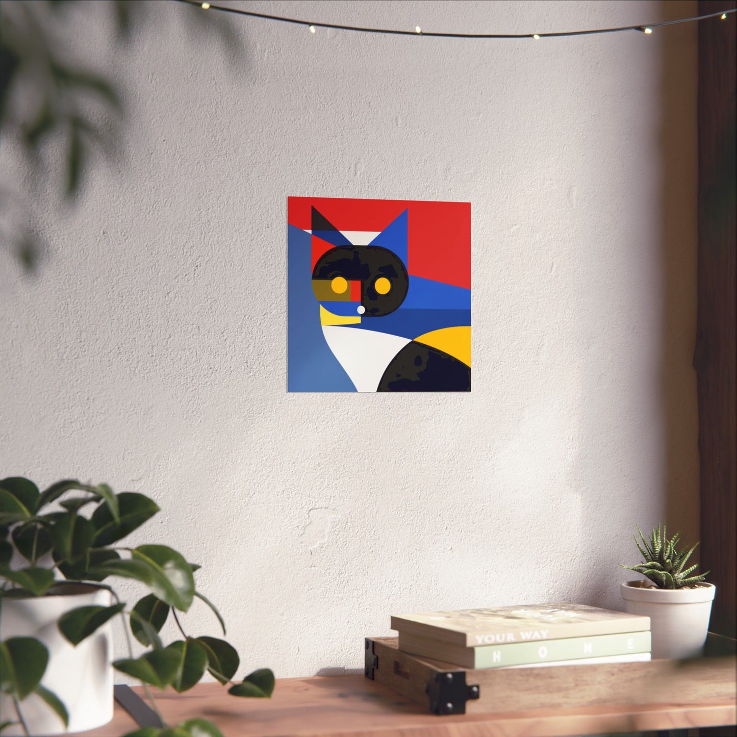 Meowhaus #2 Poster Art Print | Cute Kitty Wall Art | Colorful Animal Decor
