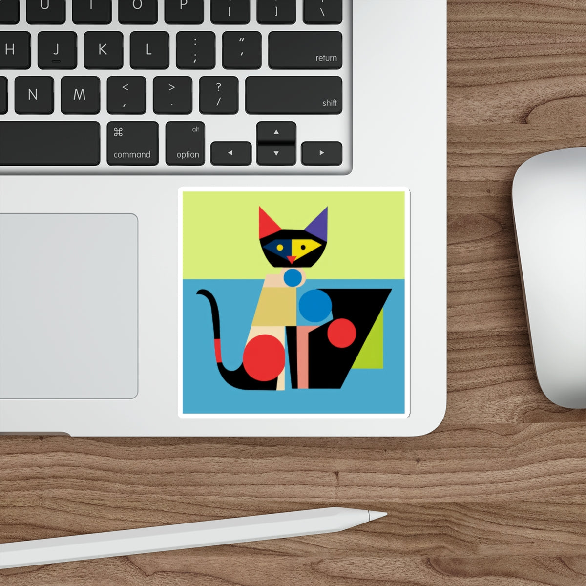 Meowhaus #5 Bauhaus Mondrian Inspired Abstract Cat Sticker |