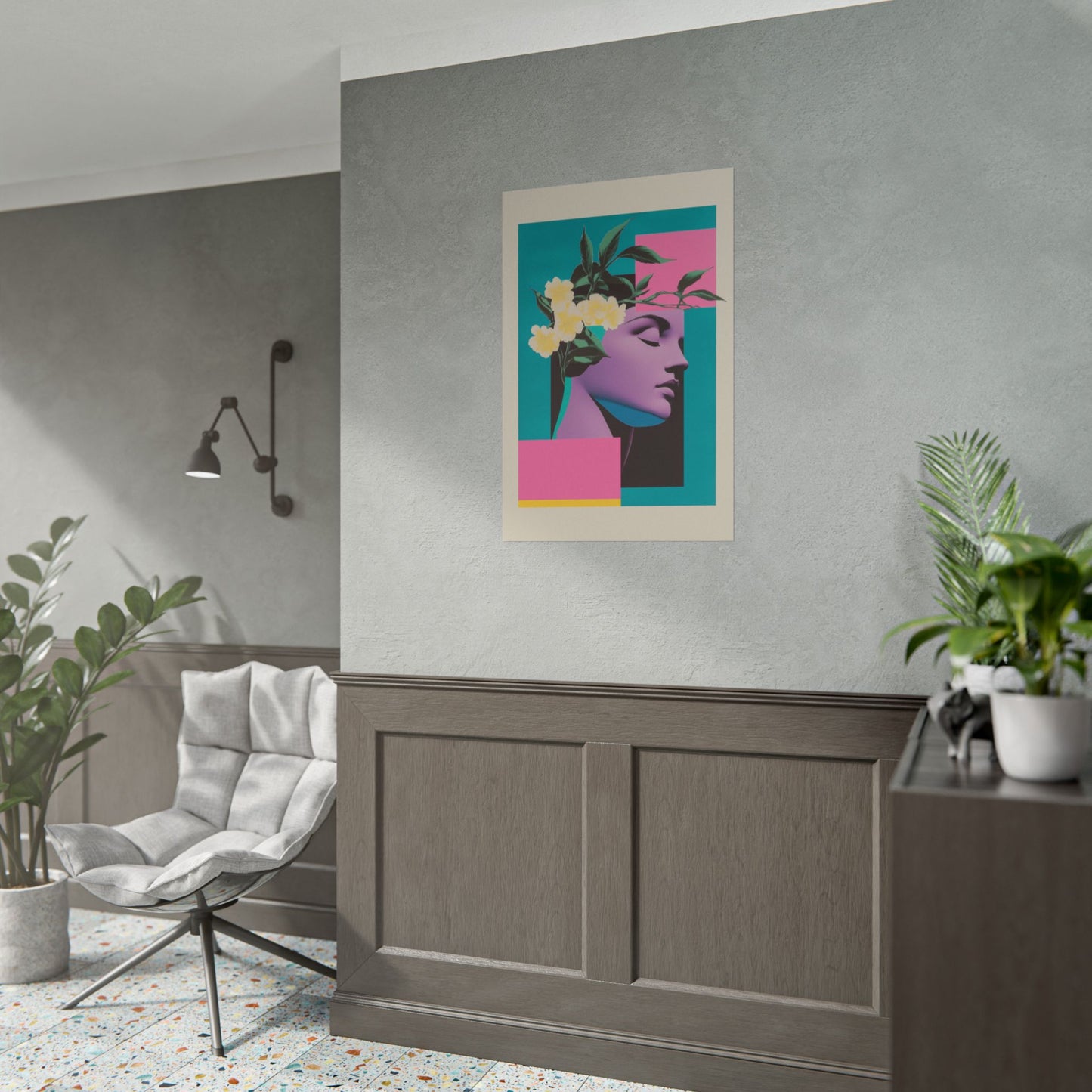 Geometric Pop Art Vaporwave Poster | Wall Art Poster Print | Minimalist Home Decor | Aesthetic 80's Inspired Room Decoration