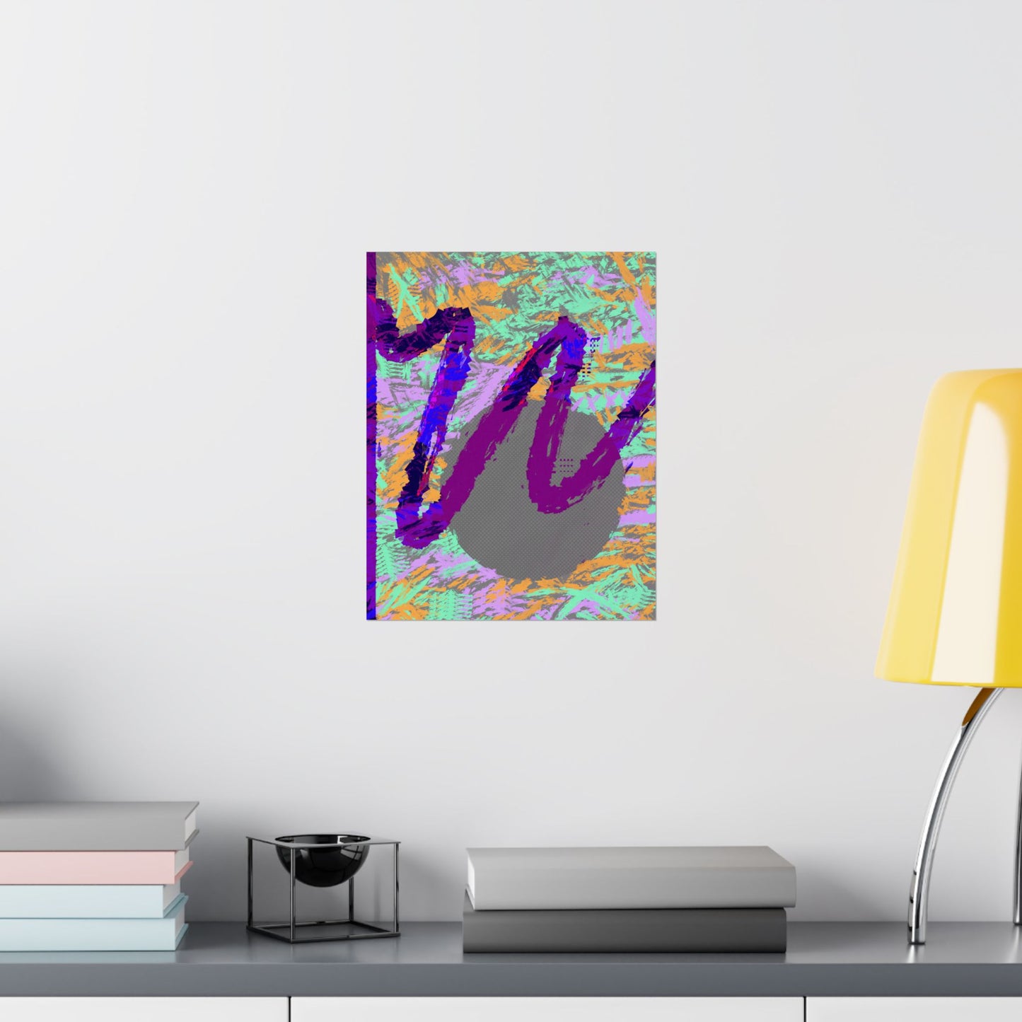 Scribble Neon Poster Art Print | Abstract, Geometric, Minimal 80's Decor, Nostalgia