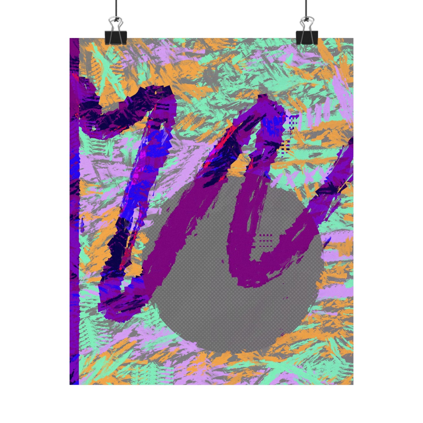 Scribble Neon Poster Art Print | Abstract, Geometric, Minimal 80's Decor, Nostalgia