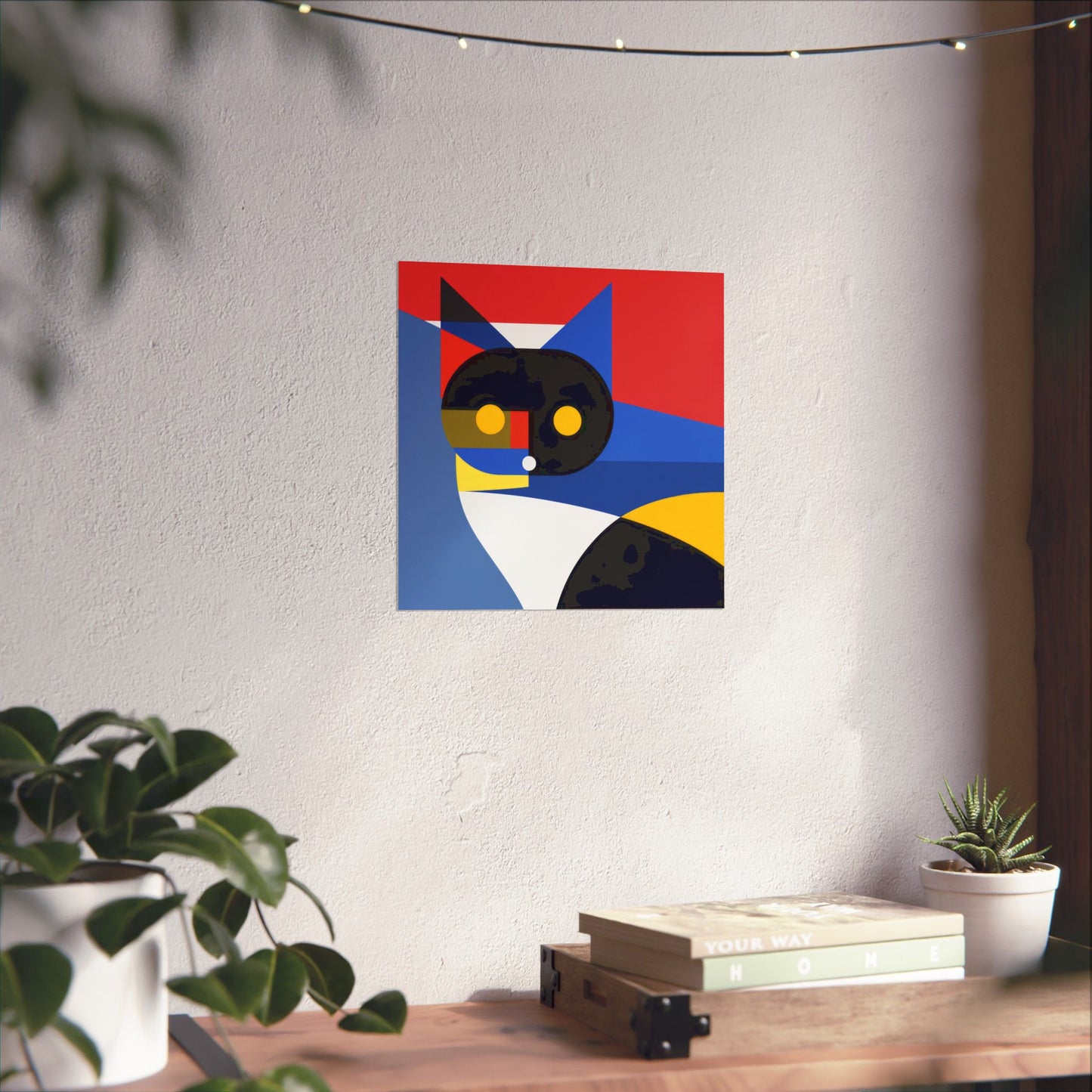 Meowhaus #2 Poster Art Print | Cute Kitty Wall Art | Colorful Animal Decor
