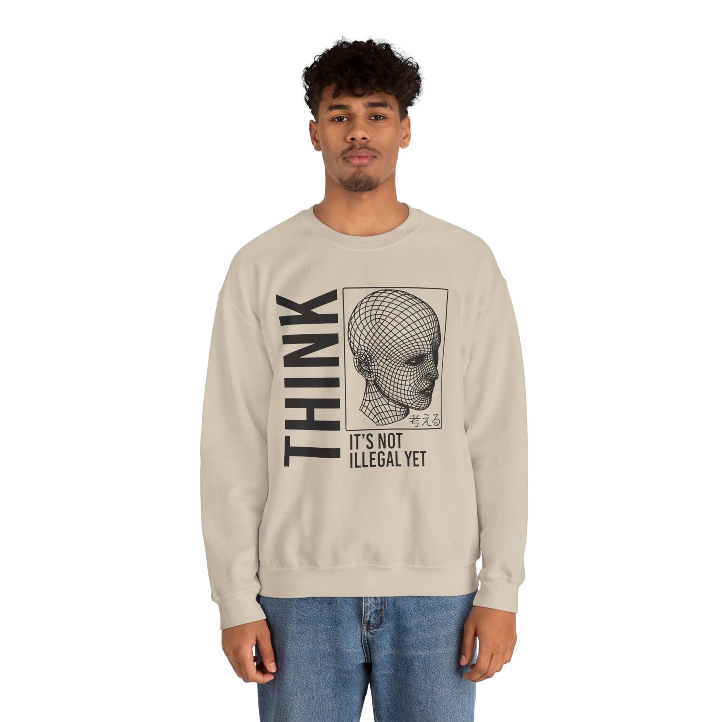 THINK It's Not Illegal Yet - Unisex Heavy Blend Sweatshirt Sweater Streetwear - Cyberpunk Vaporwave Aesthetic