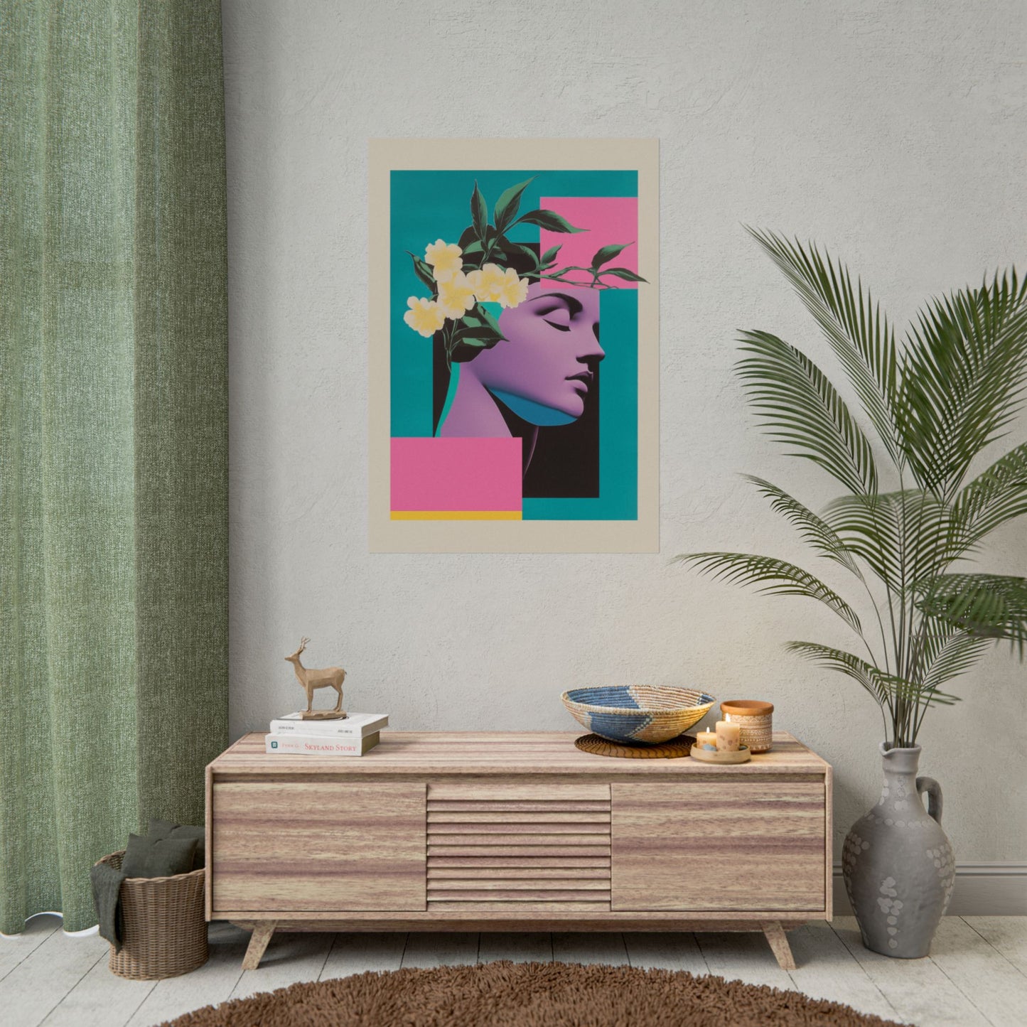 Geometric Pop Art Vaporwave Poster | Wall Art Poster Print | Minimalist Home Decor | Aesthetic 80's Inspired Room Decoration