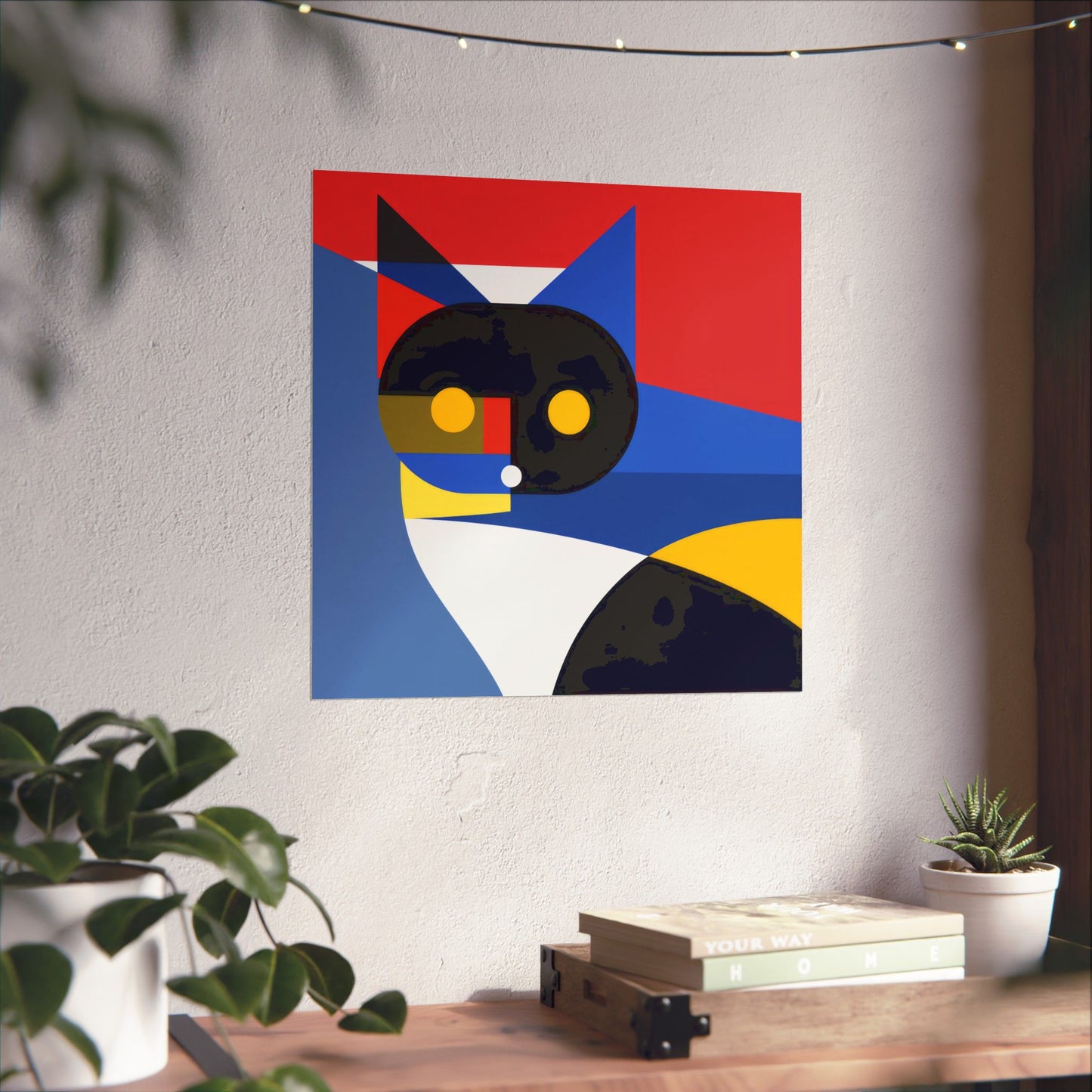 Meowhaus #2 Poster Art Print | Cute Kitty Wall Art | Colorful Animal Decor