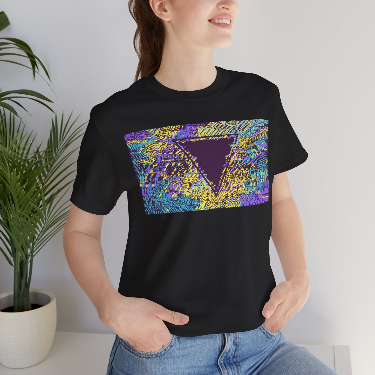 Tessellate - Glitch Art Triangle T-Shirt, Abstract Original Colorful Tee, Hipster Graphic Streetwear Tee