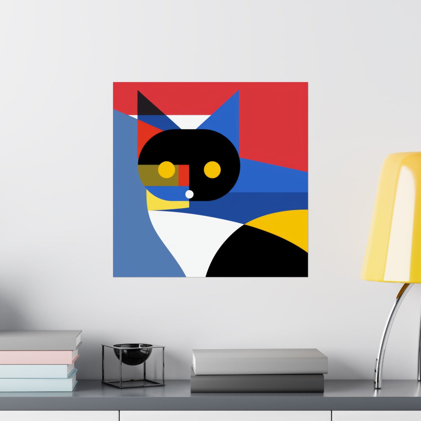 Meowhaus #2 Poster Art Print | Cute Kitty Wall Art | Colorful Animal Decor