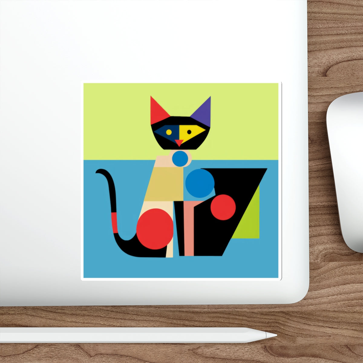 Meowhaus #5 Bauhaus Mondrian Inspired Abstract Cat Sticker |