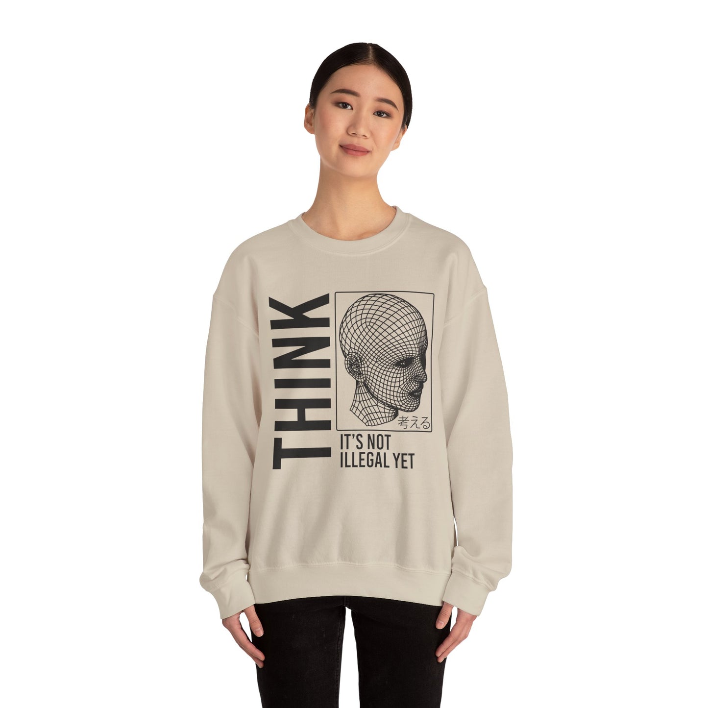 THINK It's Not Illegal Yet - Unisex Heavy Blend Sweatshirt Sweater Streetwear - Cyberpunk Vaporwave Aesthetic
