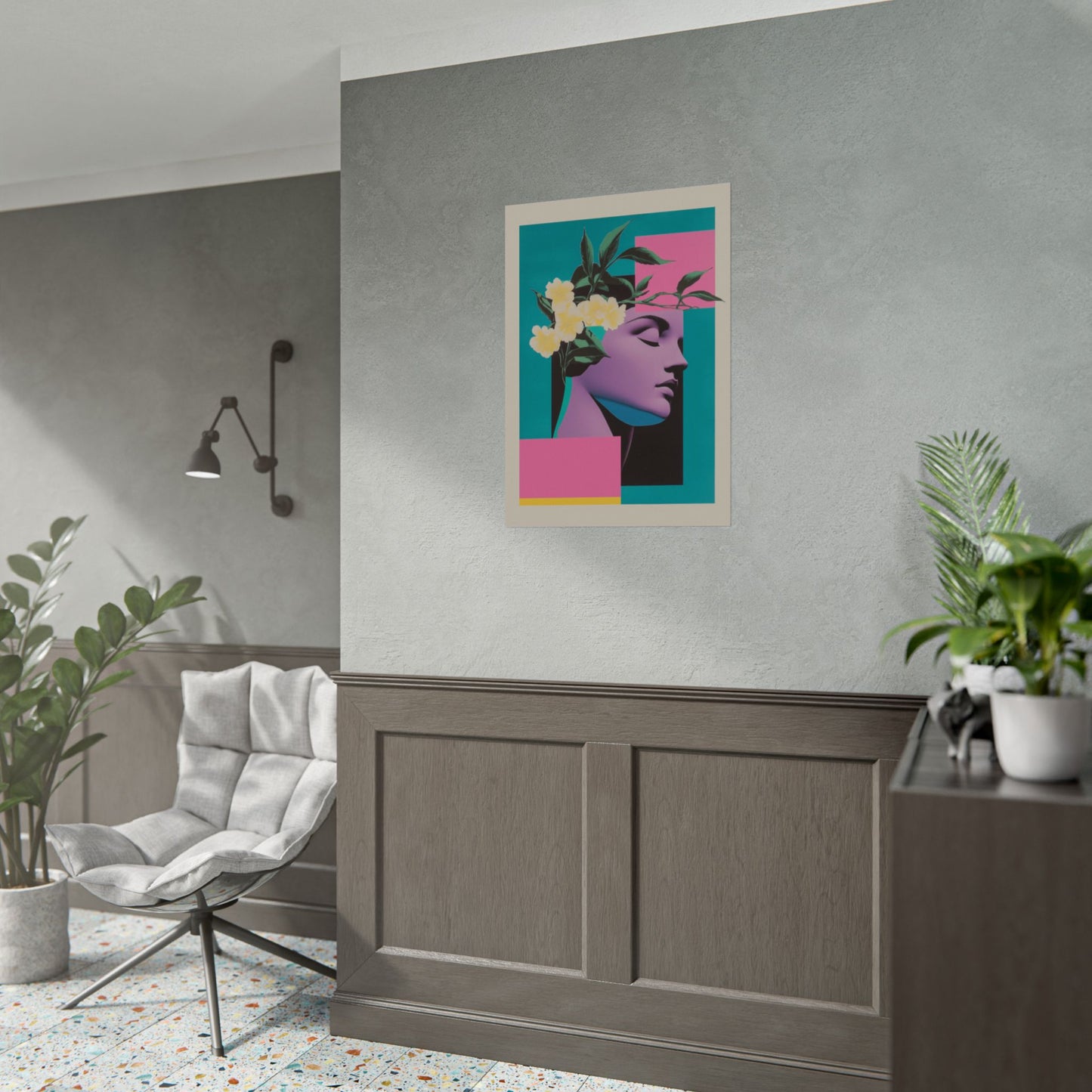 Geometric Pop Art Vaporwave Poster | Wall Art Poster Print | Minimalist Home Decor | Aesthetic 80's Inspired Room Decoration