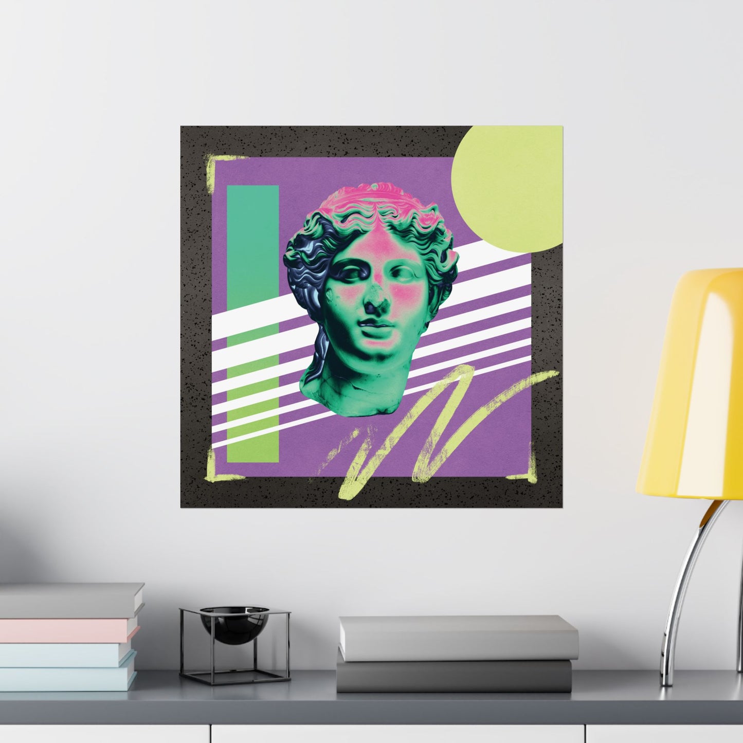 Vaporwave Scribble Poster, 80's Art Print, Matte Decor, Nostalgic Wall Art, Retro Aesthetic Print, Vintage Poster