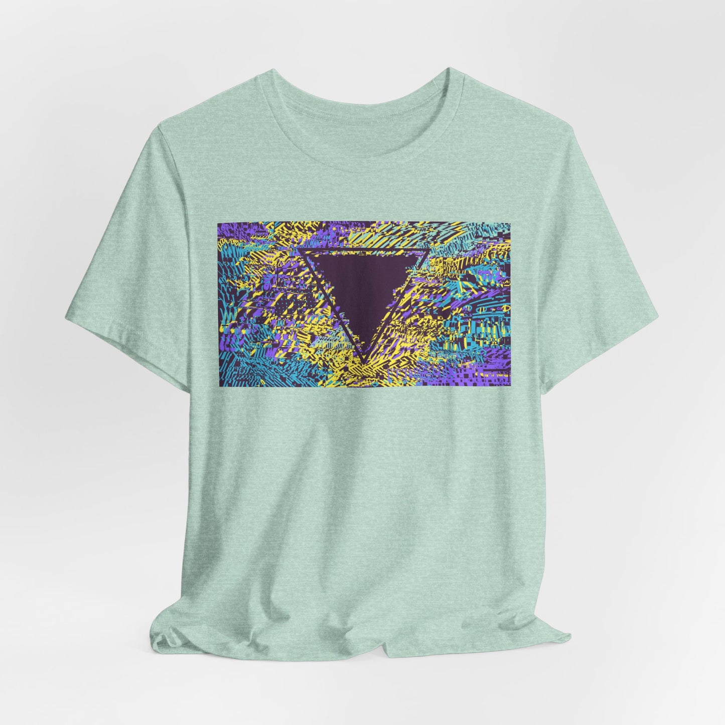 Tessellate - Glitch Art Triangle T-Shirt, Abstract Original Colorful Tee, Hipster Graphic Streetwear Tee