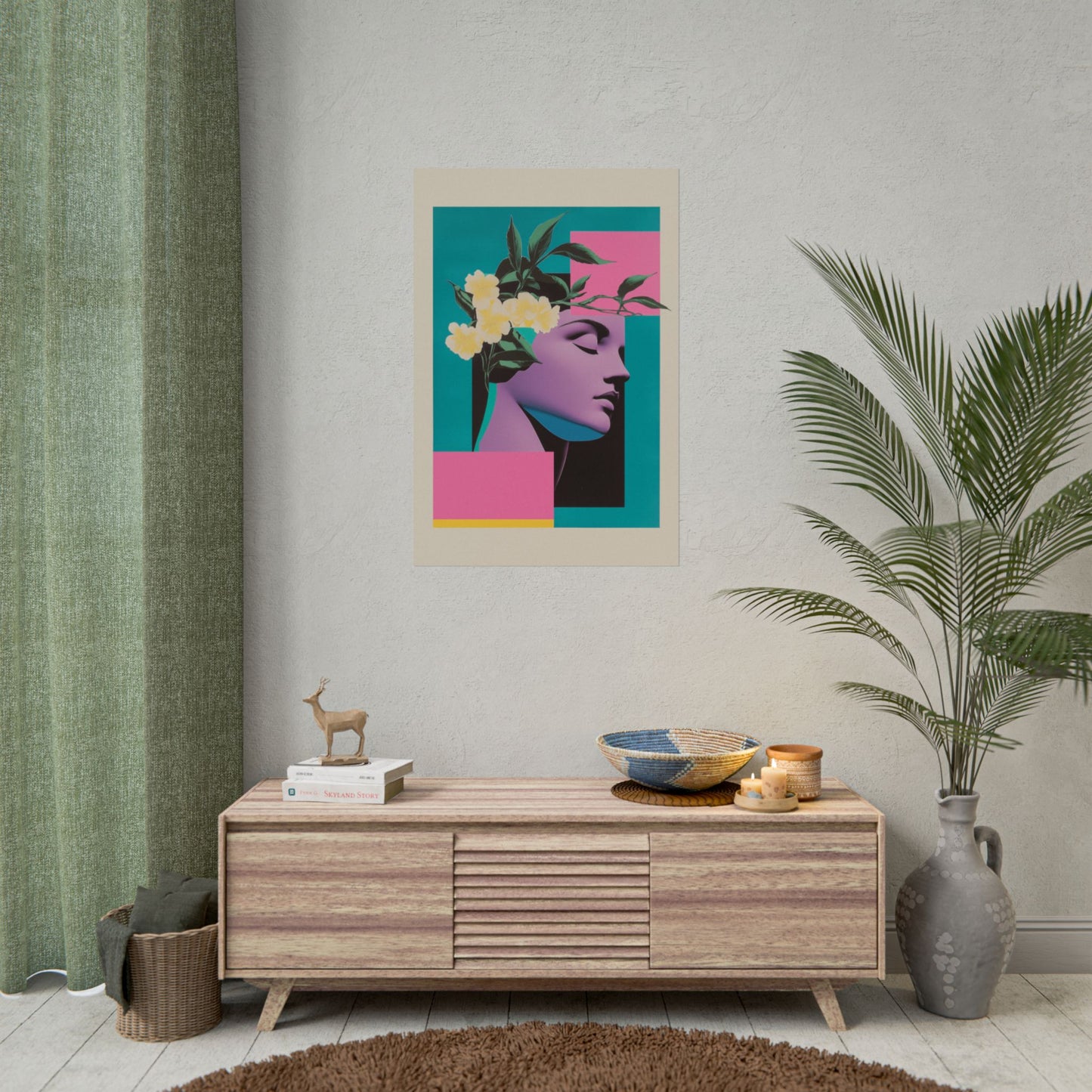 Geometric Pop Art Vaporwave Poster | Wall Art Poster Print | Minimalist Home Decor | Aesthetic 80's Inspired Room Decoration
