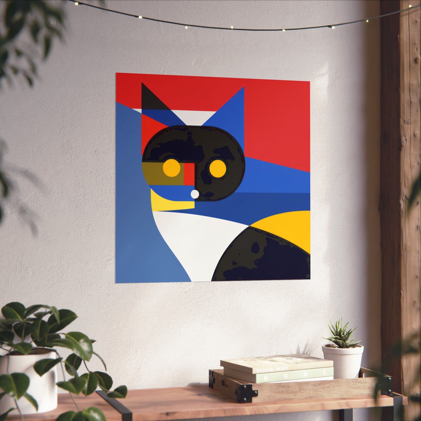 Meowhaus #2 Poster Art Print | Cute Kitty Wall Art | Colorful Animal Decor