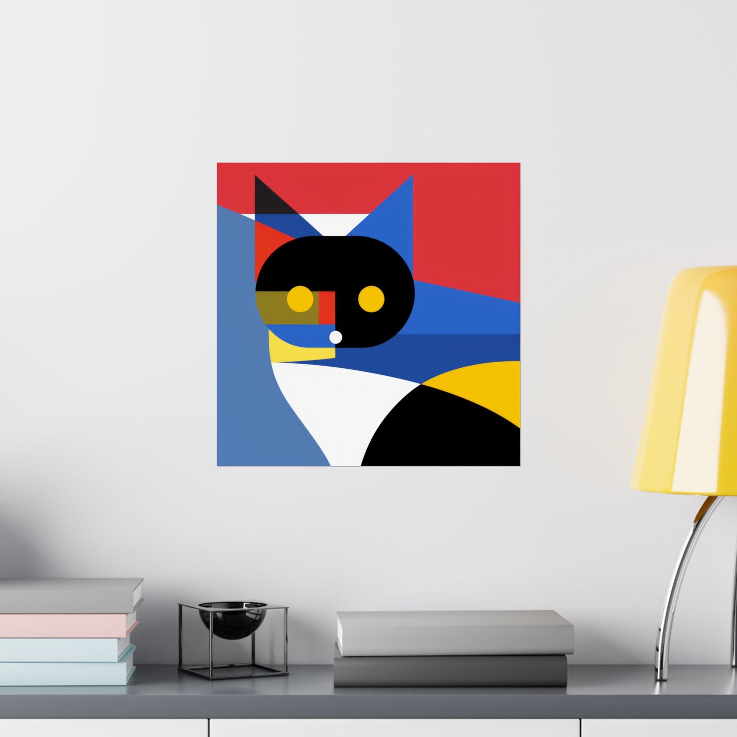 Meowhaus #2 Poster Art Print | Cute Kitty Wall Art | Colorful Animal Decor