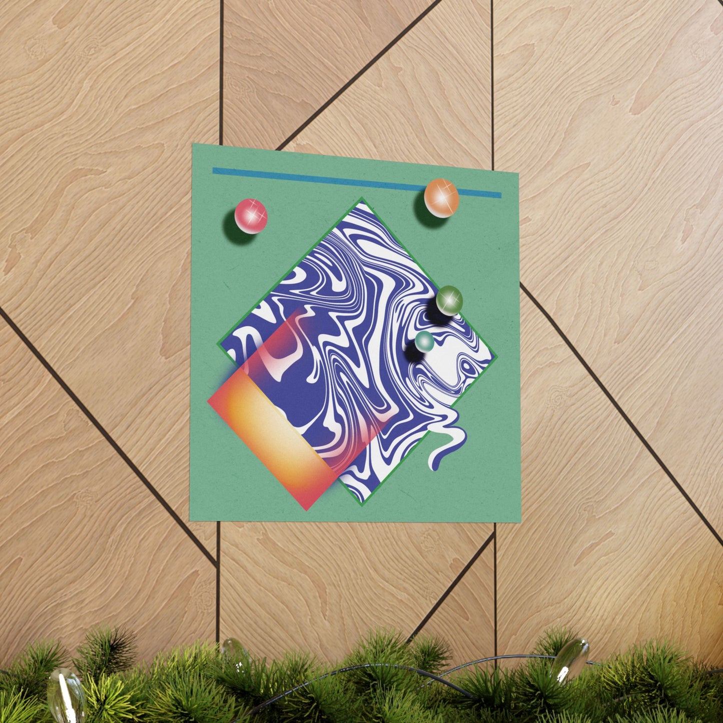 Interim - Original Art Print | Retro Abstract Geometric Poster