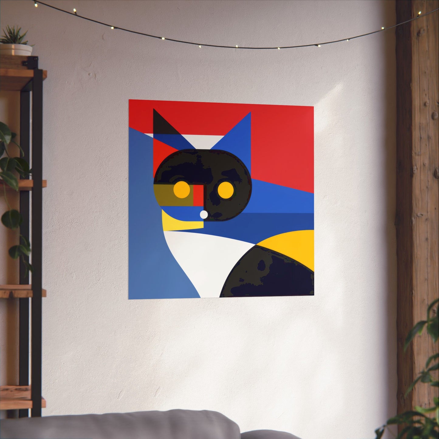 Meowhaus #2 Poster Art Print | Cute Kitty Wall Art | Colorful Animal Decor