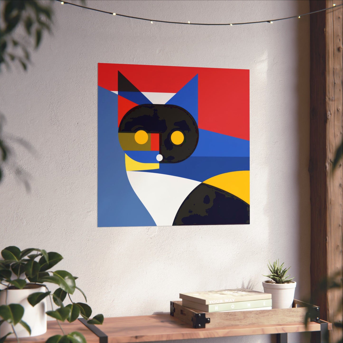 Meowhaus #2 Poster Art Print | Cute Kitty Wall Art | Colorful Animal Decor