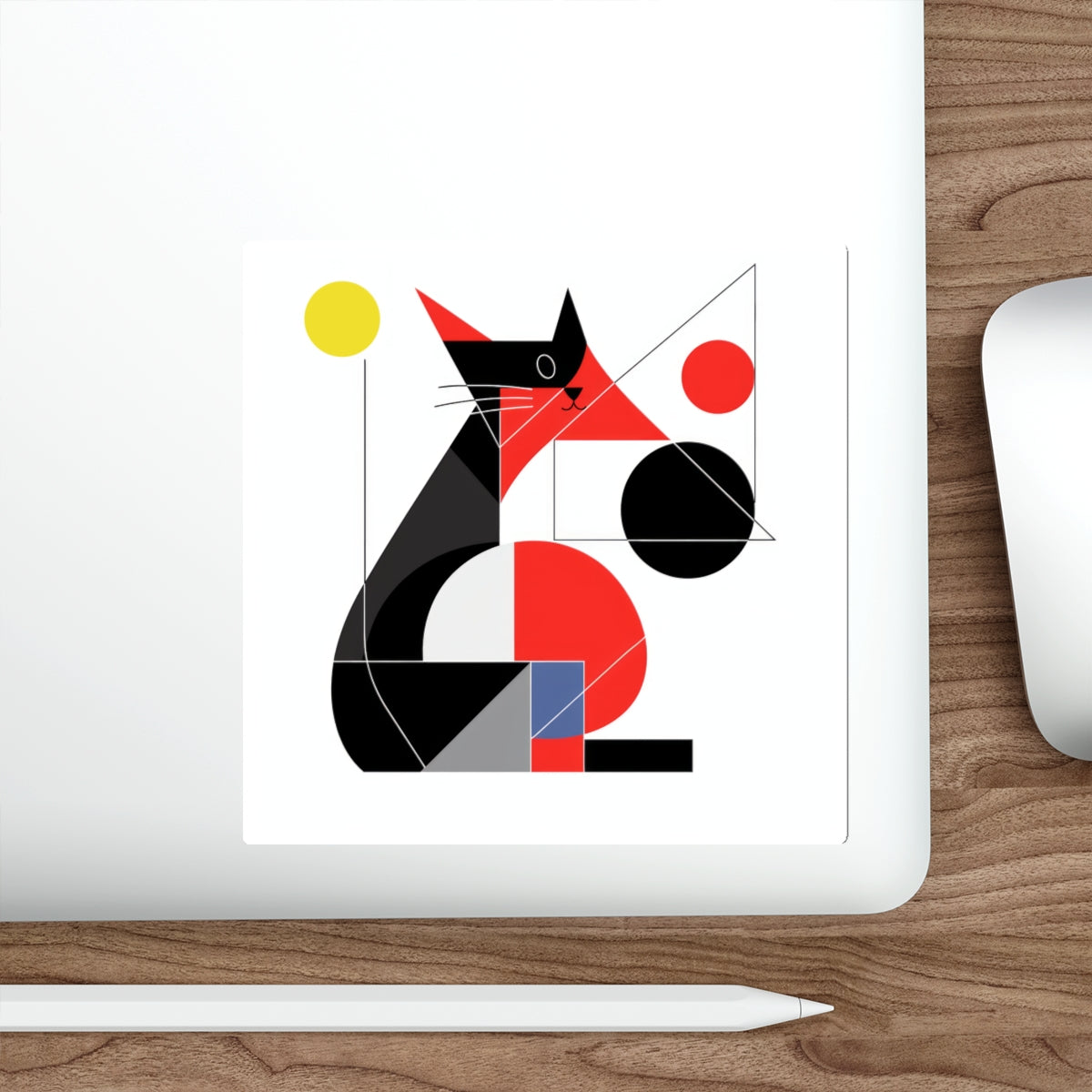 Meowhaus #4 Bauhaus Mondrian Inspired Abstract Cat Sticker