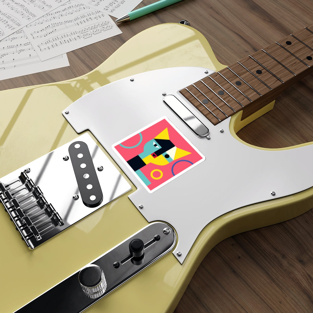 Meowhaus #3 Bauhaus Mondrian Inspired Abstract Cat Sticker