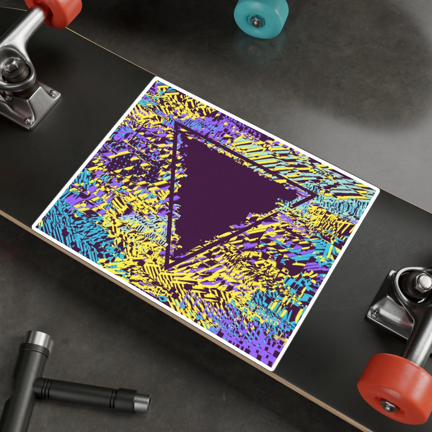 Tessellate Vinyl Sticker - Geometric Triangle Glitch Art Decal for laptop, car or windows