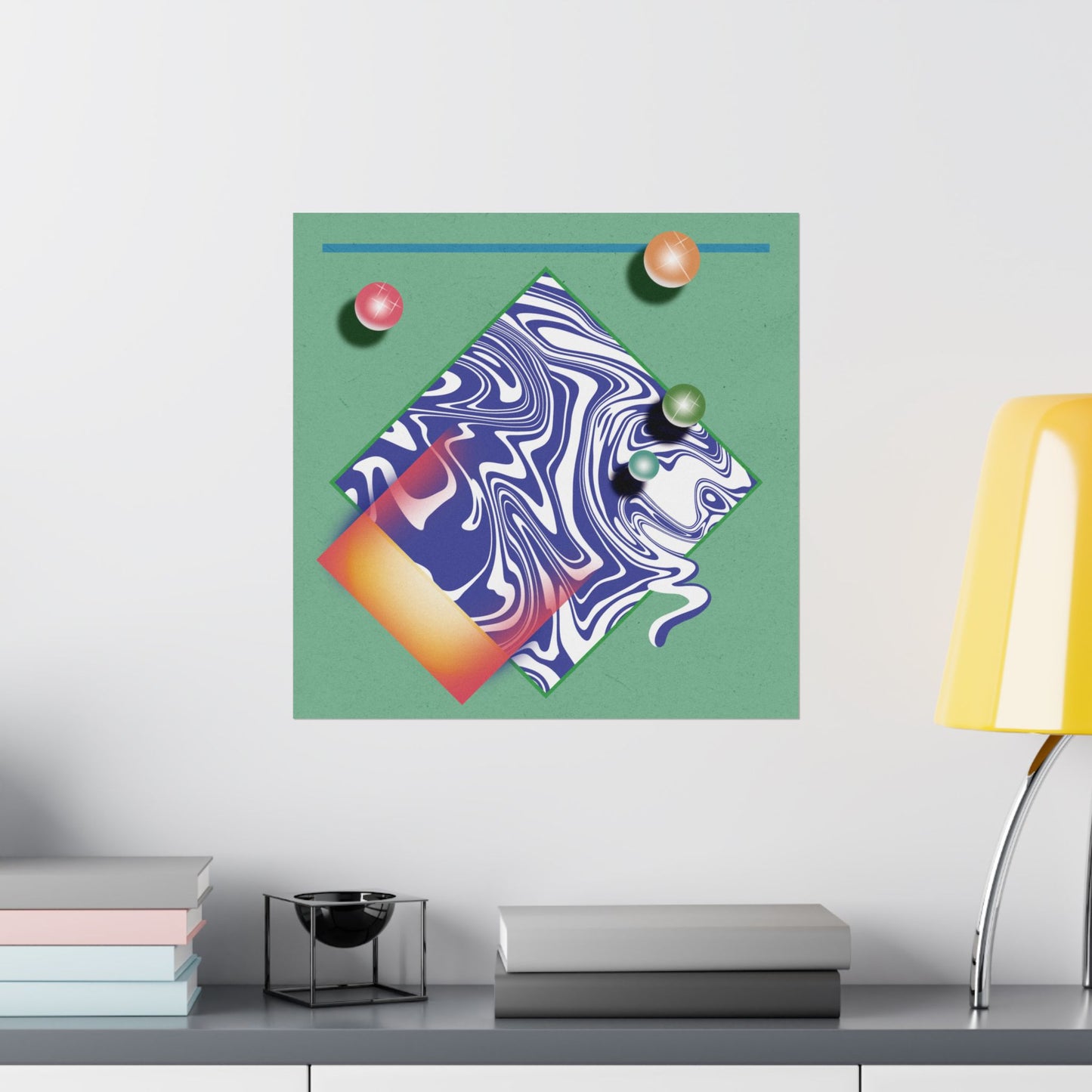 Interim - Original Art Print | Retro Abstract Geometric Poster