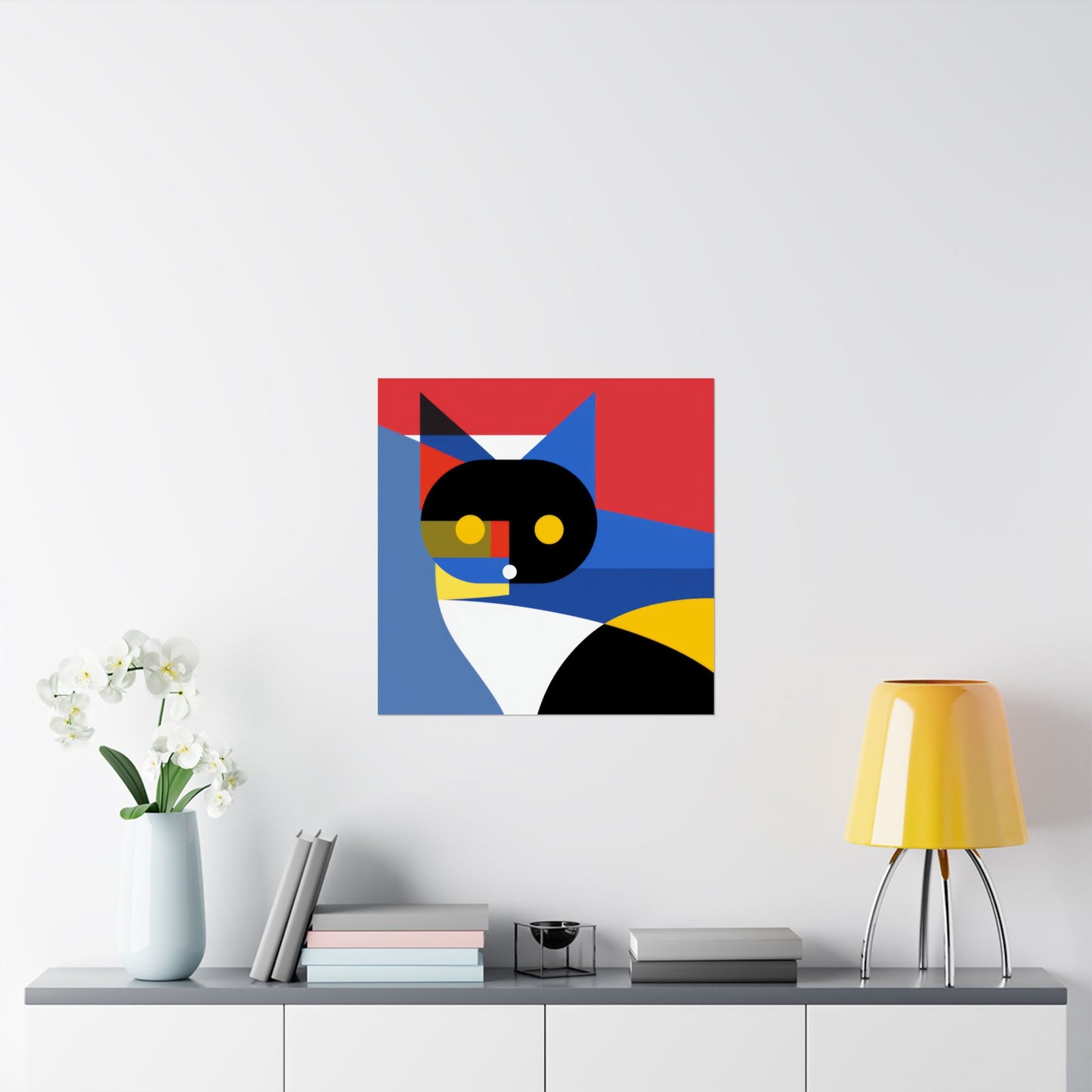 Meowhaus #2 Poster Art Print | Cute Kitty Wall Art | Colorful Animal Decor