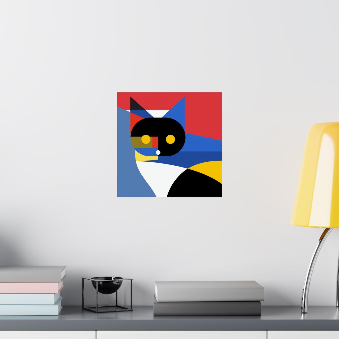 Meowhaus #2 Poster Art Print | Cute Kitty Wall Art | Colorful Animal Decor