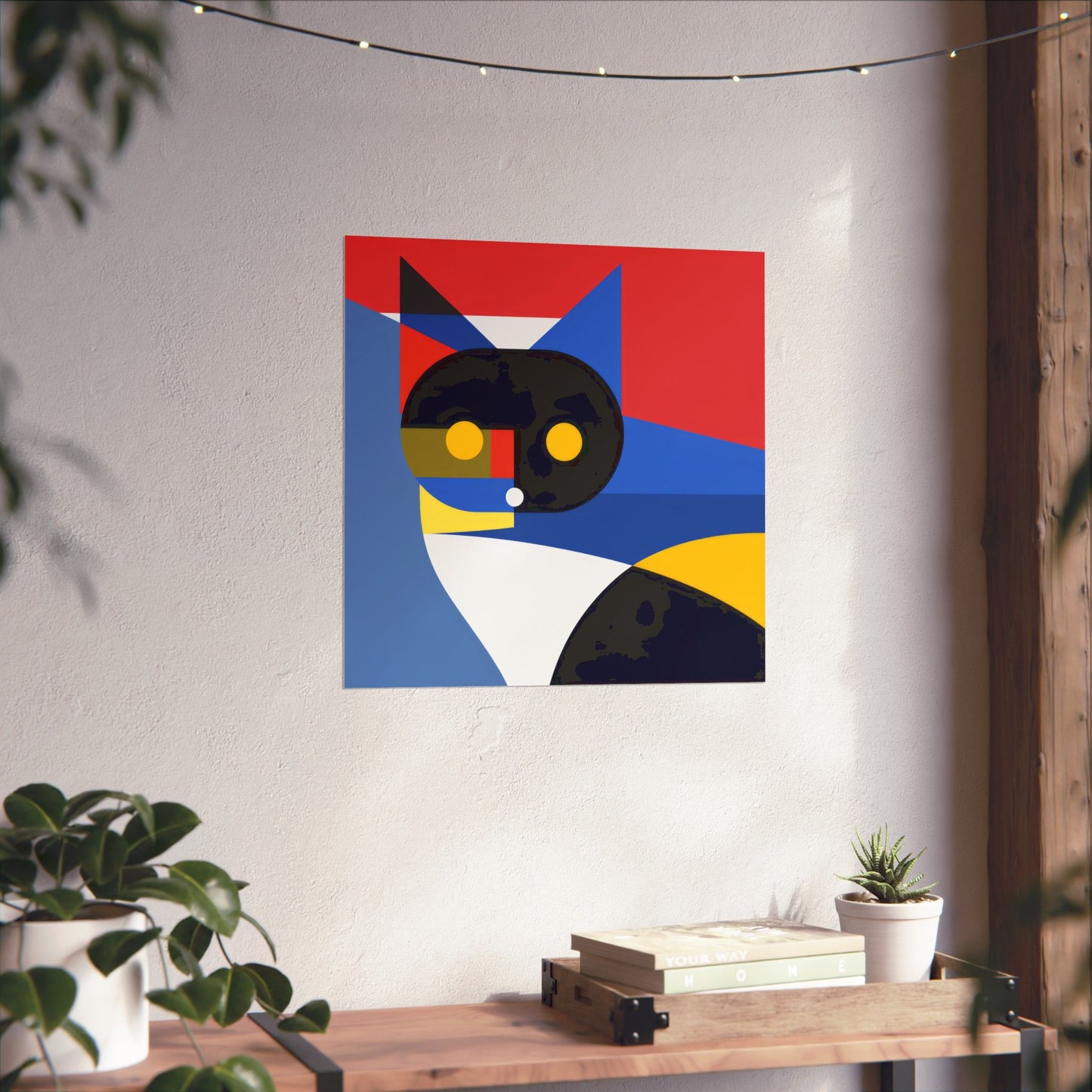 Meowhaus #2 Poster Art Print | Cute Kitty Wall Art | Colorful Animal Decor