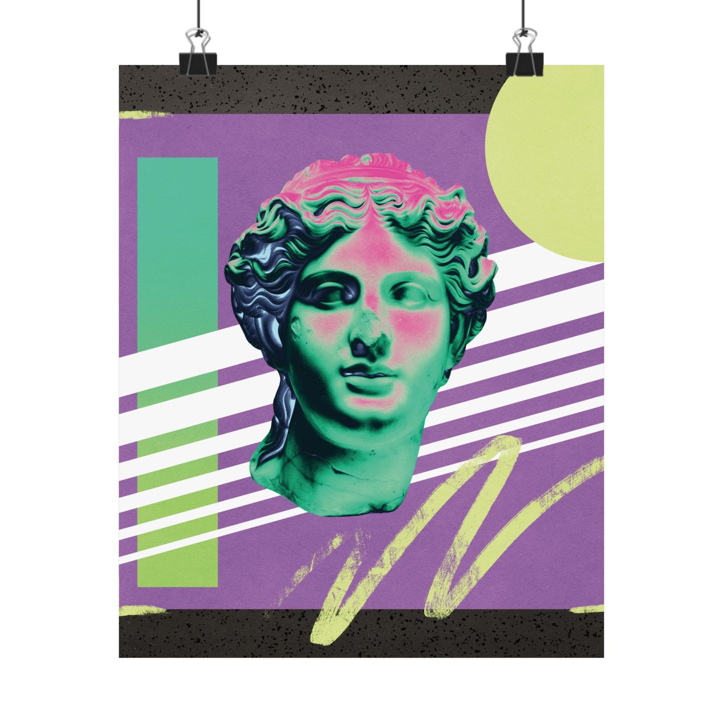 Vaporwave Scribble Poster, 80's Art Print, Matte Decor, Nostalgic Wall Art, Retro Aesthetic Print, Vintage Poster