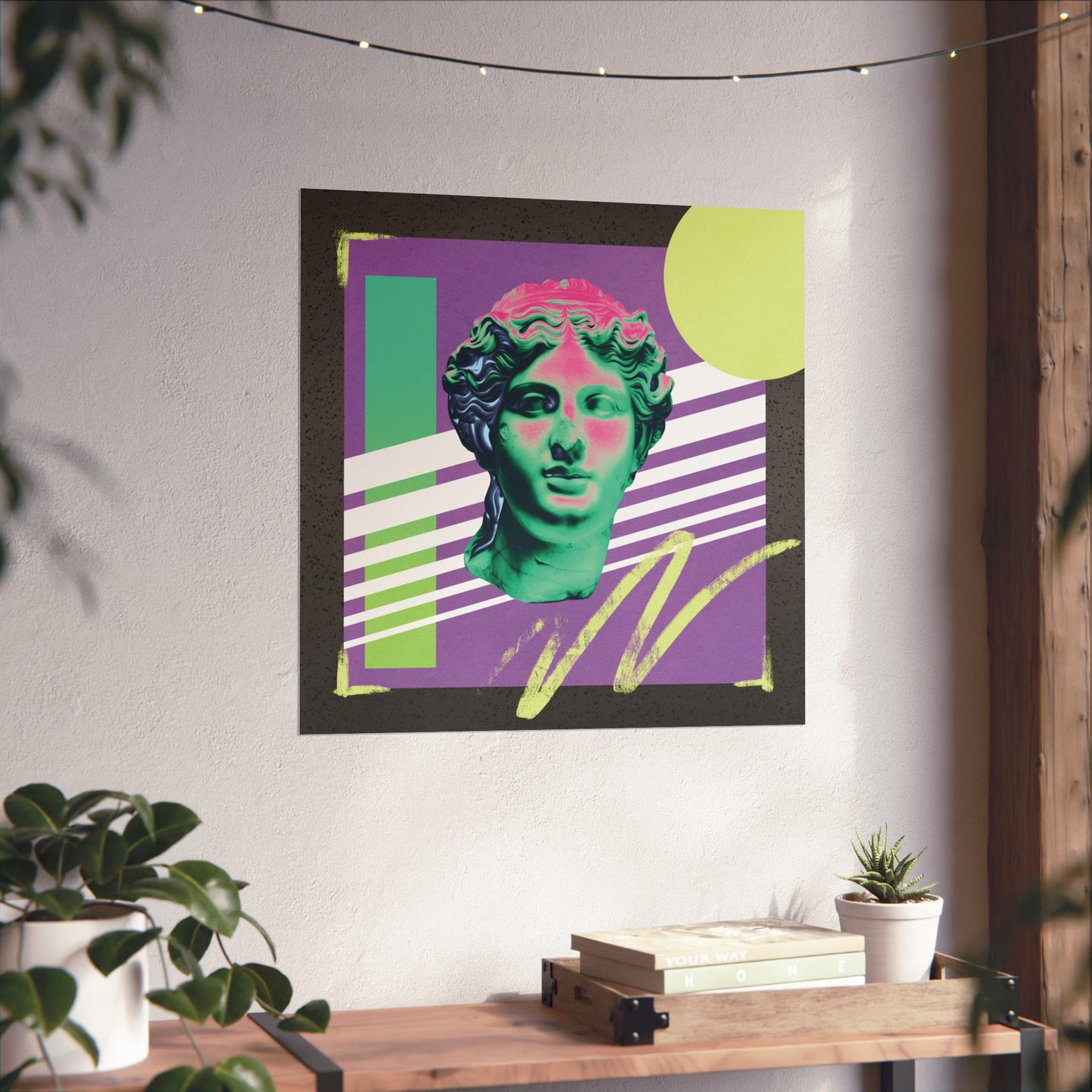 Vaporwave Scribble Poster, 80's Art Print, Matte Decor, Nostalgic Wall Art, Retro Aesthetic Print, Vintage Poster