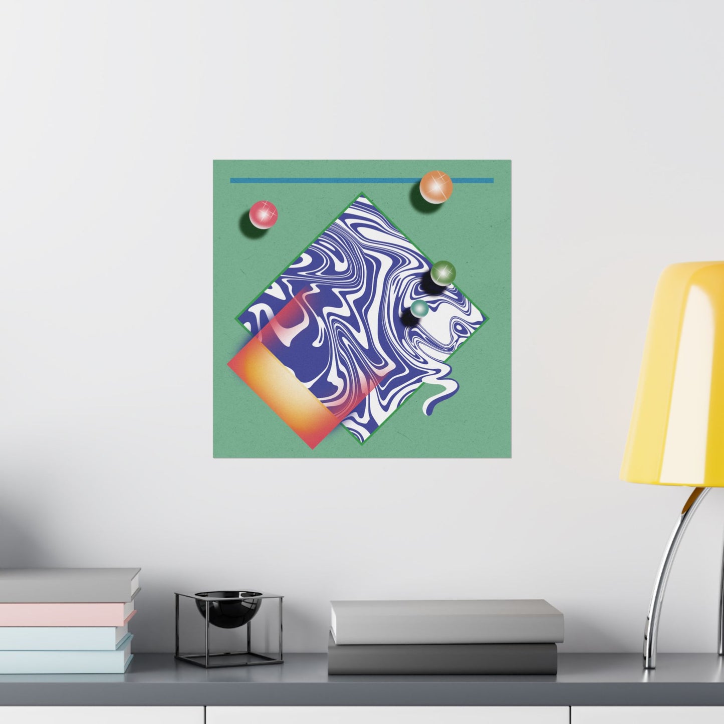 Interim - Original Art Print | Retro Abstract Geometric Poster