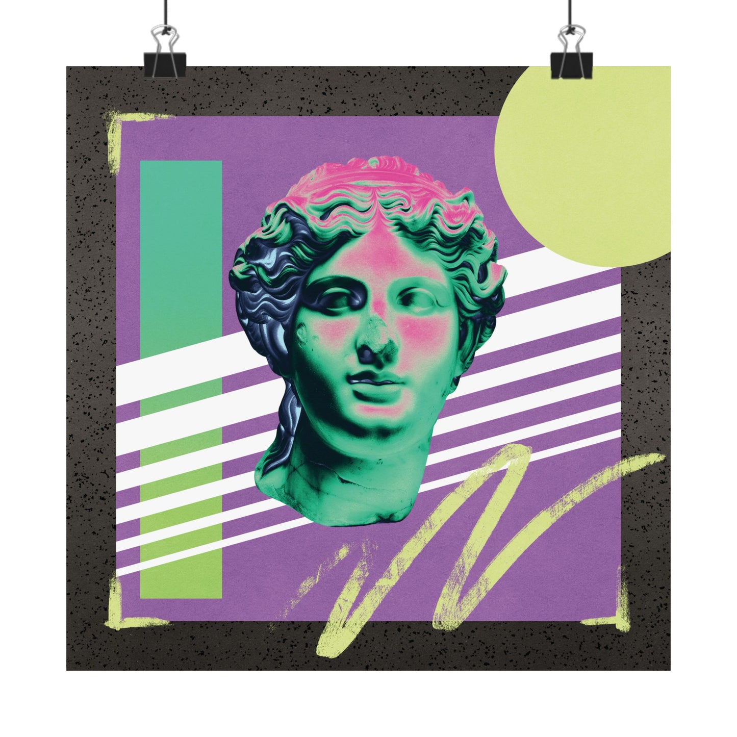 Vaporwave Scribble Poster, 80's Art Print, Matte Decor, Nostalgic Wall Art, Retro Aesthetic Print, Vintage Poster